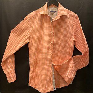 Stone Rose Peach Checkerboard Dress Shirt